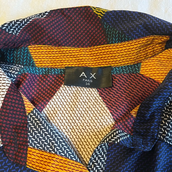 AX Paris Multicolor Geometric Shirt Tunic Dress Boho Abstract Print Patchwork - Picture 7 of 14